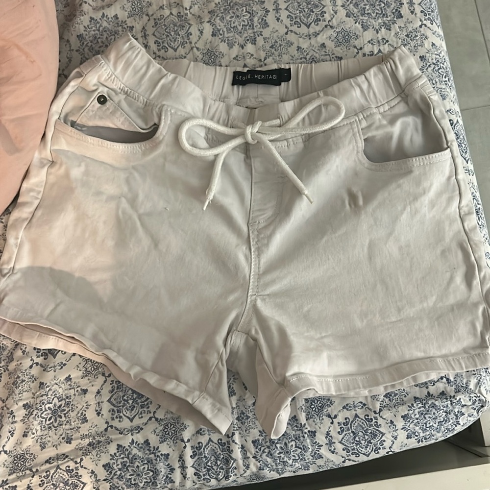 White denim shorts